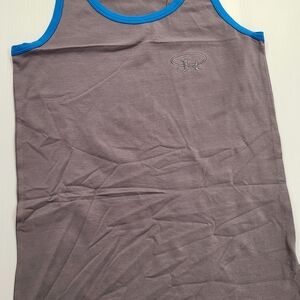 James Tudor Gray Tank Top with Blue Trim
